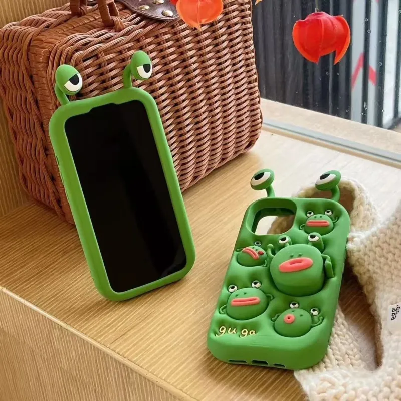 Cute 3D Frog Silicone iPhone Case