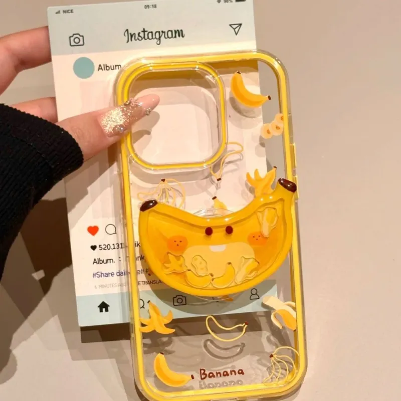 Cute 3D Fruit Cartoon Transparent Phone Case
