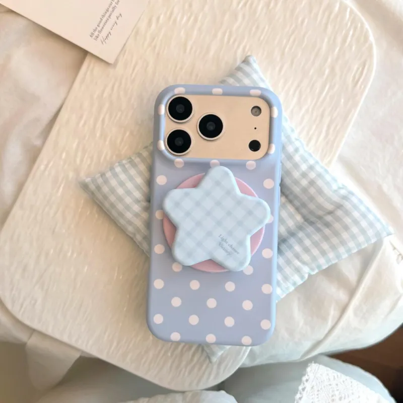 Pastel Polka Dot Star Grip Phone Case