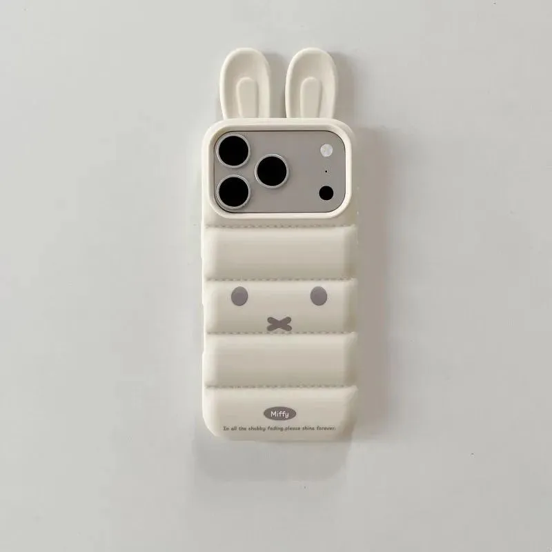 Cute Bunny Ear Puffer Phone Case