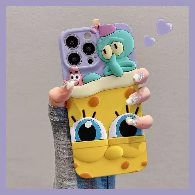 3D SpongeBob & Friends Cartoon Phone Case
