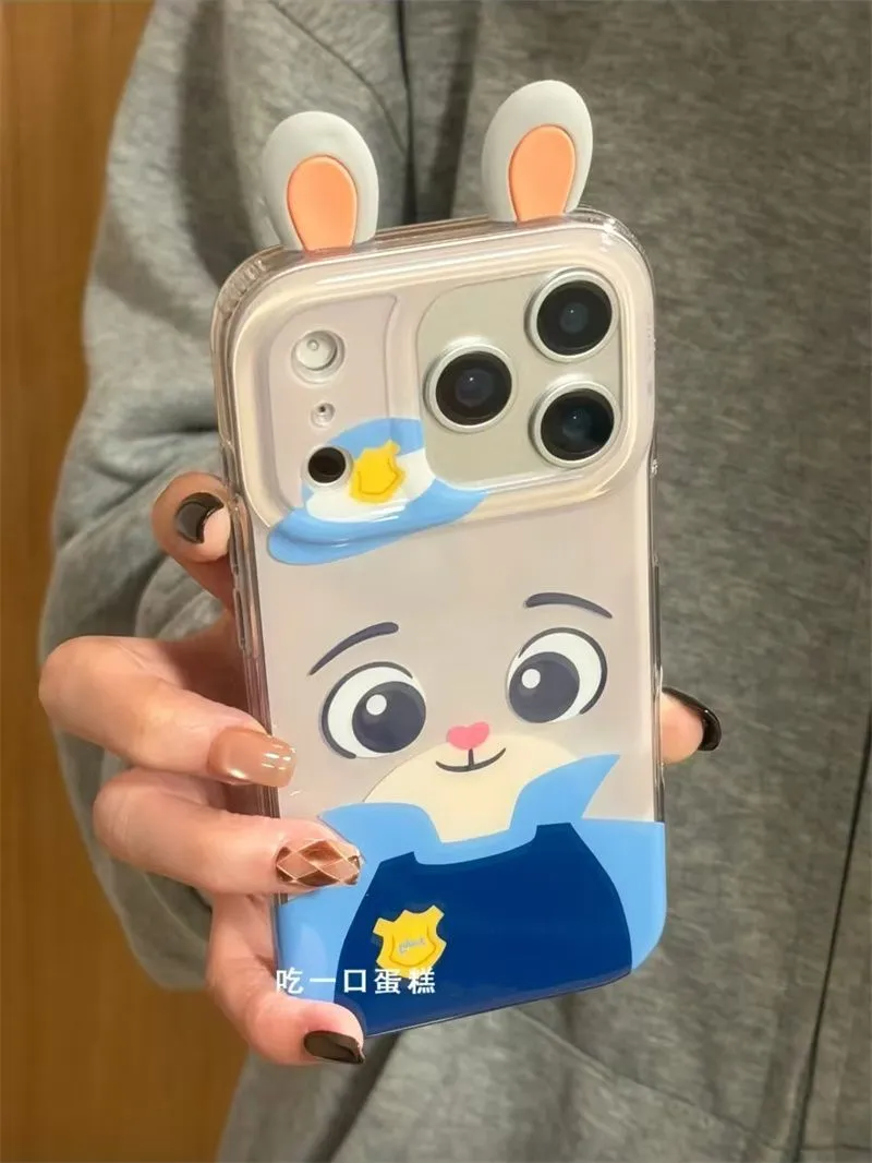 3D Bunny Police & Fox Detective Cartoon Phone Case