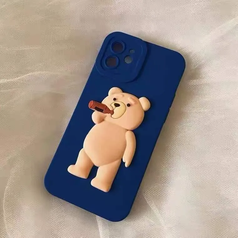 3D Teddy Bear Novelty Phone Case