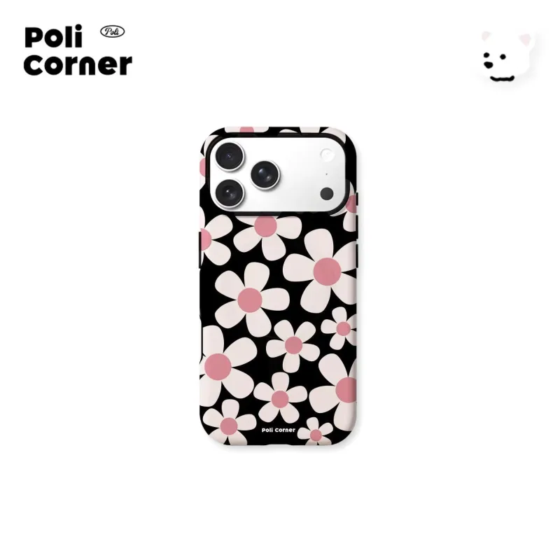 Poli Corner Floral Pattern Aesthetic iPhone Case | Premium Flower Phone Cover