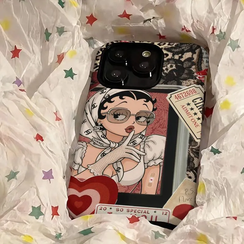 Fashion Girl Cartoon Aesthetic iPhone Case | Premium Stylish Character Phone Cover