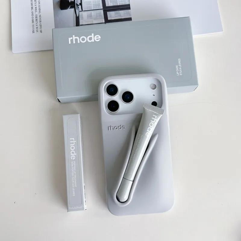 Rhode Inspired Lip Tint Phone Case | Luxury Beauty Style iPhone Cover with Lip Gloss Holder