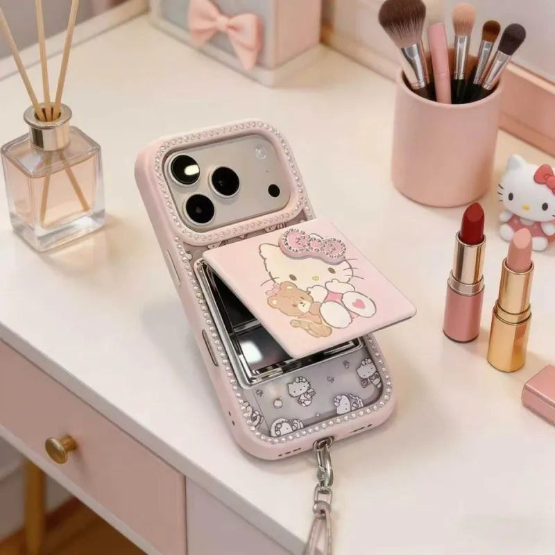 Cute Mirror Crossbody iPhone Case with Strap | Luxury Kawaii Phone Cover