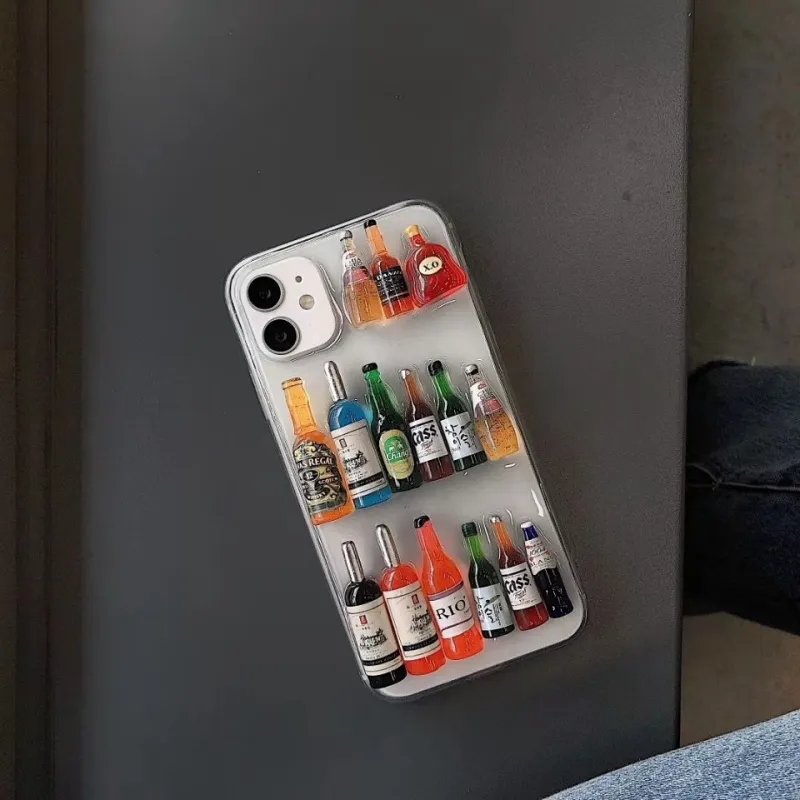 Creative Mini Bottle Collection Transparent iPhone Case | Unique Aesthetic Phone Cover